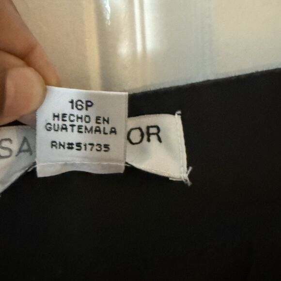 SAG HARBOR STRETCH Dress Career Pants Black Stretch woman's 16P Short - Picture 13 of 16